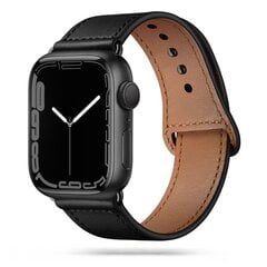 Tech-Protect Leatherfit Apple Watch 4 / 5 / 6 / 7 / 8 / SE (38 / 40 / 41 мм), черный цена и информация | Аксессуары для смарт-часов и браслетов | pigu.lt