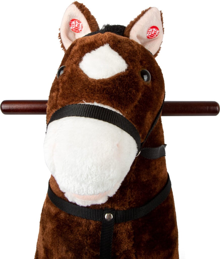 Didelis supamasis arklys su garsu, tamsiai rudas kaina ir informacija | Žaislai kūdikiams | pigu.lt