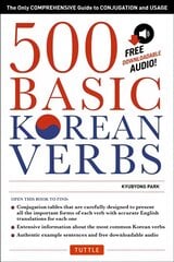 500 Basic Korean Verbs: The Only Comprehensive Guide to Conjugation and Usage (Downloadable Audio Files Included) цена и информация | Пособия по изучению иностранных языков | pigu.lt