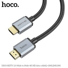 HOCO US03 HDMI2.0 4K HD 1M kaina ir informacija | Kabeliai ir laidai | pigu.lt