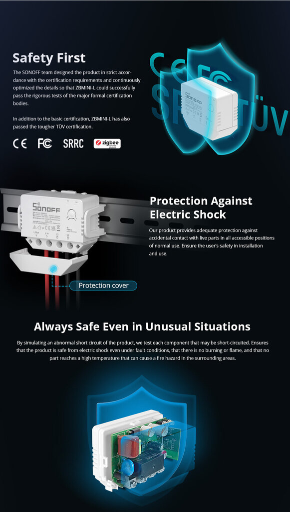 Valdiklis be niautralo Sonoff kaina ir informacija | Apsaugos sistemos, valdikliai | pigu.lt