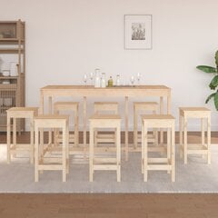 Baro baldų komplektas, Pušies medienos masyvas, 9 dalių kaina ir informacija | Virtuvės baldų komplektai | pigu.lt