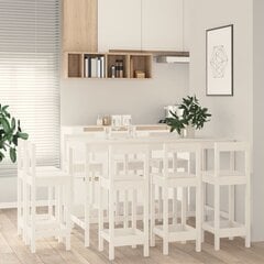 Baro baldų komplektas, Pušies medienos masyvas, 9 dalių, balta kaina ir informacija | Virtuvės baldų komplektai | pigu.lt