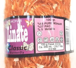 Mezgimo siūlai Linate Mohair Classic Butterfly 100g; spalva marga 91M kaina ir informacija | Mezgimui | pigu.lt