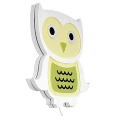 Деревянный детский светильник Сова-серый цена и информация | Настенные светильники | pigu.lt