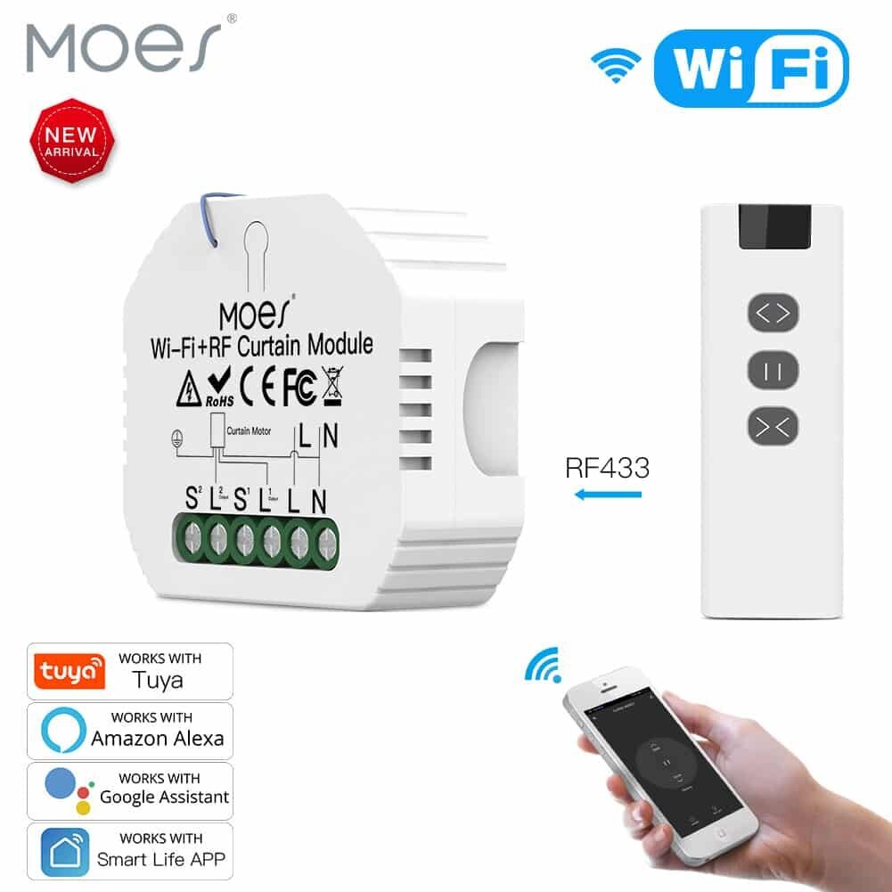 Roletų užuolaidų modulis Moes MS-108WR WiFi RF kaina ir informacija | Apsaugos sistemos, valdikliai | pigu.lt