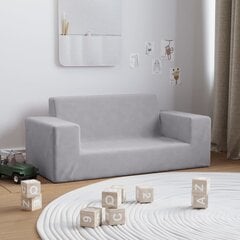Dvivietė Vaikiška sofa vidaXL, pilka kaina ir informacija | Vaikiški sėdmaišiai, foteliai, pufai | pigu.lt