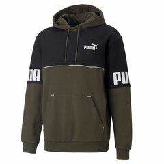 Толстовка без капюшона мужская Puma Power Colorblock Чёрный Зеленый цена и информация | Мужские толстовки | pigu.lt