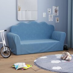 Dvivietė Vaikiška sofa vidaXL, mėlyna цена и информация | Детские диваны, кресла | pigu.lt