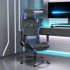 Pasukama žaidimų kėdė su pakoja, Audinys, juoda/mėlyna kaina ir informacija | Biuro kėdės | pigu.lt