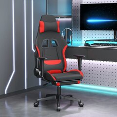 Pasukama žaidimų kėdė su pakoja, Audinys, juoda/raudona kaina ir informacija | Biuro kėdės | pigu.lt