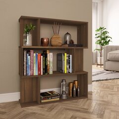 Spintelė knygoms/kambario pertvara, ruda, 80 x 24 x 96 cm, mediena цена и информация | Полки | pigu.lt