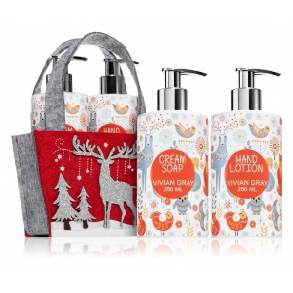 Rankų priežiūros rinkinys Vivian Gray Glittering Christmas Orange Blossom, skystas rankų muilas 250 ml + rankų ir kūno losjonas 250 ml цена и информация | Muilai | pigu.lt