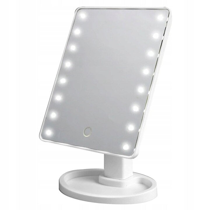 Kosmetinis veidrodis su padidinimu ir 16 LED diodų kaina ir informacija | Kosmetinės, veidrodėliai | pigu.lt