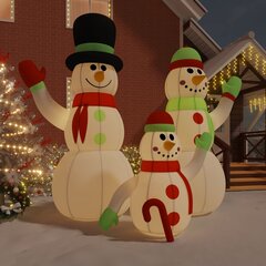 Pripučiama sniego senių šeima su led lemputėmis цена и информация | Рождественские украшения | pigu.lt