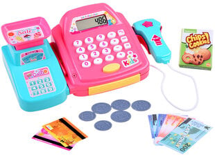 Žaislinis kasos aparatas su priedais, rožinis kaina ir informacija | Žaislai mergaitėms | pigu.lt