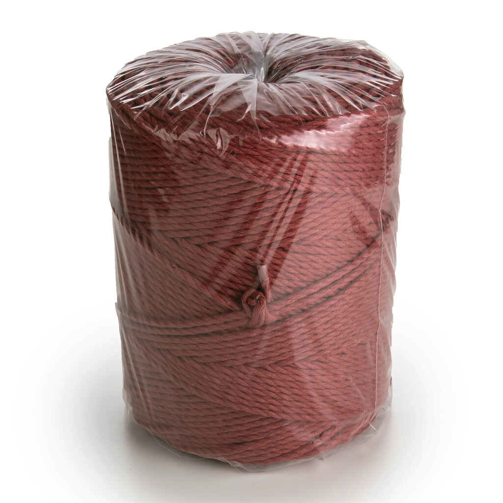 Makrame medvilninė virvė 3mm 270m, 1kg, 3 gijų sukta Bordo kaina ir informacija | Nėrimo priemonės | pigu.lt