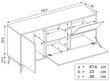 Svetainės spintelė su 2 nuleidžiamomis durelėmis. TV Staliukai, Extreme Furniture, Venice, 149.5x64.5x40 cm цена и информация | TV staliukai | pigu.lt