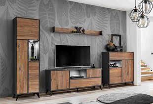 3 svetainės spintelės su 1 sienine lentyna, Sekcija, Extreme Furniture, Venice, 350x187x40 цена и информация | Секции | pigu.lt