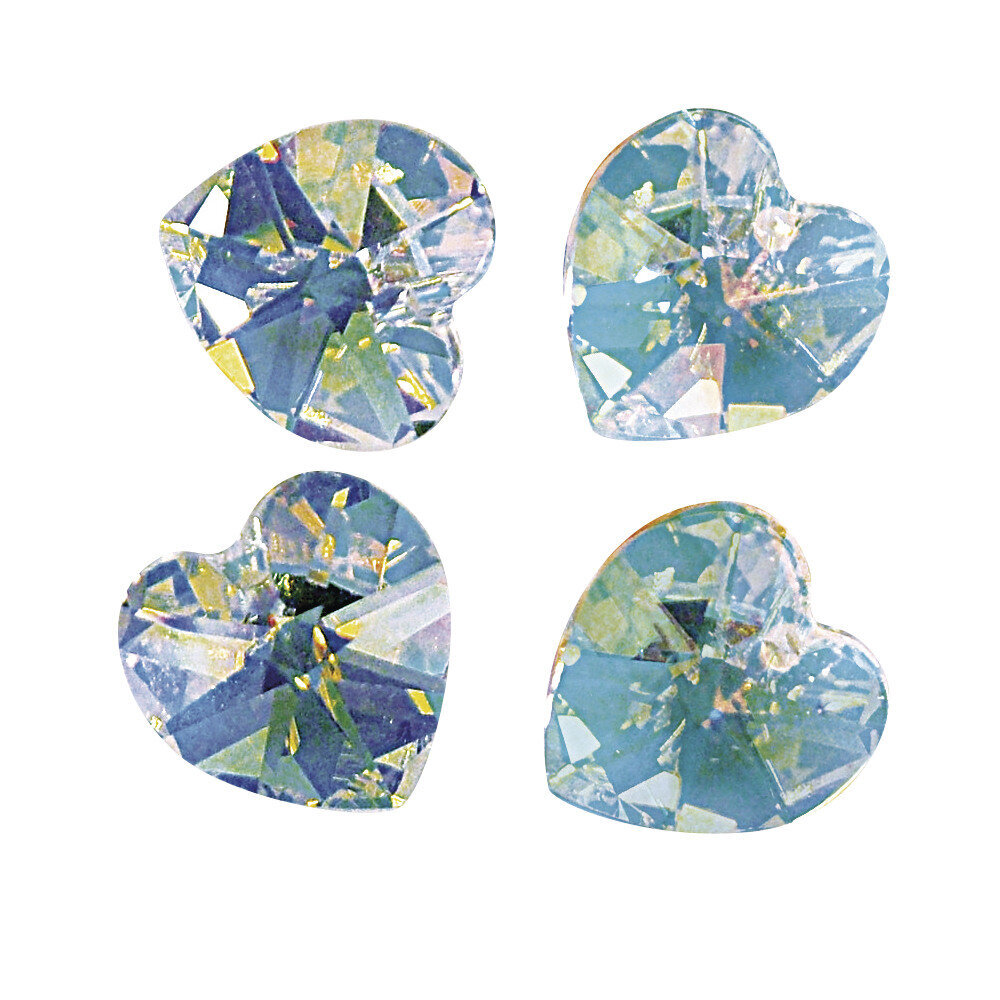 Swarovski kristalo širdelė, mėnulio akmuo, 7 vnt. kaina ir informacija | Papuošalų gamybai, vėrimui | pigu.lt