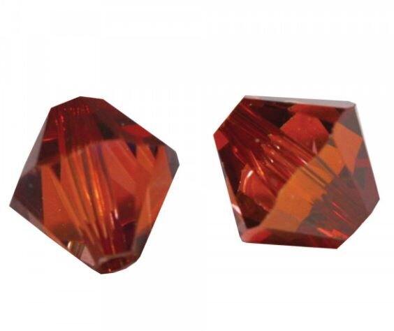 Swarovski kristalų briaunoti karoliukai, raudona magma, 11vnt. kaina ir informacija | Papuošalų gamybai, vėrimui | pigu.lt