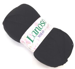 Пряжа для вязания Lanoso Solo 100г; цвет черный 960JJ цена и информация | Принадлежности для вязания | pigu.lt