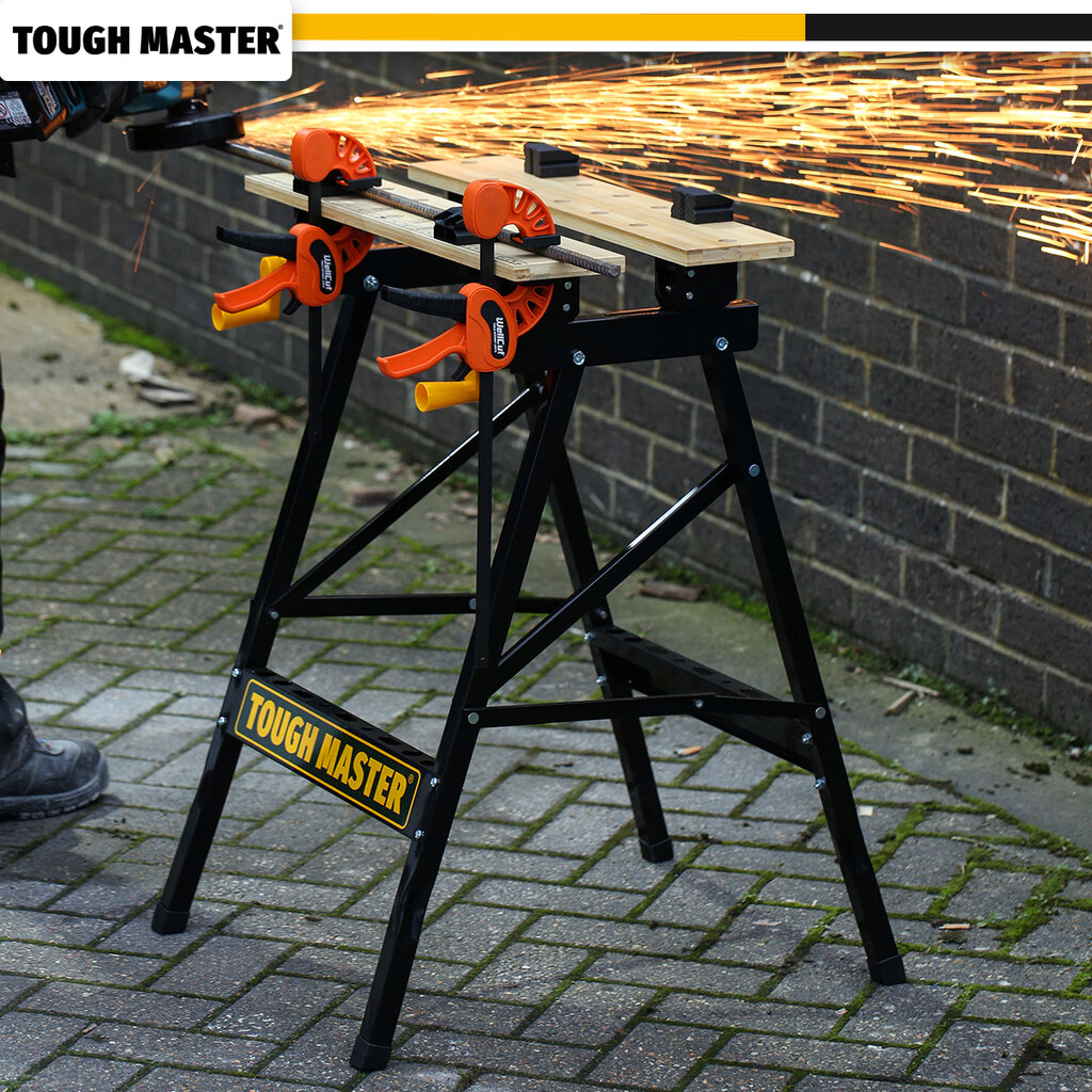 Darbastalis, Sulankstomas darbastalis, 100kg , 60,5 x 62 x 79,5 cm UK BRAND TOUGH MASTER® TM-WB100B kaina ir informacija | Mechaniniai įrankiai | pigu.lt