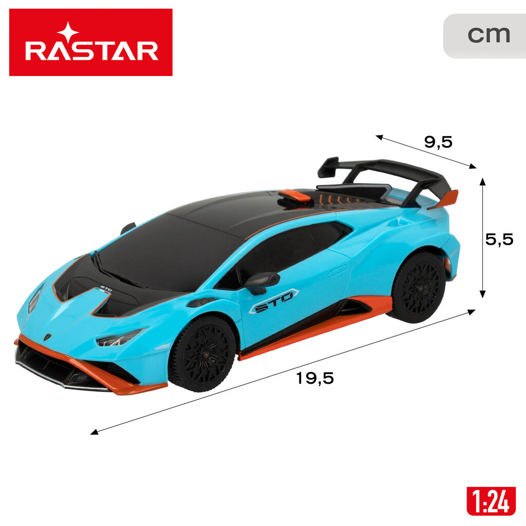 Radijo bangomis valdomas automobilis Rastar Lamborghini Huracan STO 1:24 2.4GHz kaina ir informacija | Žaislai berniukams | pigu.lt