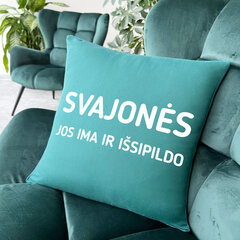 Dekoratyvinė pagalvėlė Svajonės pildosi, žalia kaina ir informacija | Originalios pagalvės, užvalkalai | pigu.lt