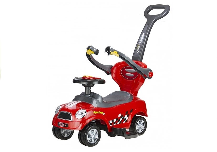 Paspiriamas vaikiškas automobilis Quick Coupe, raudonas kaina ir informacija | Žaislai kūdikiams | pigu.lt