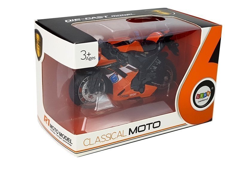 Sportinis motociklas su garso efektais, oranžinis kaina ir informacija | Žaislai berniukams | pigu.lt