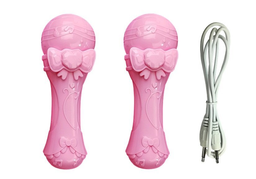 Karaoke rinkinys su dviem mikrofonais, rožinis kaina ir informacija | Lavinamieji žaislai | pigu.lt