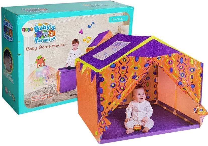 Vaikiška palapinė, violetinė/oranžinė цена и информация | Vaikų žaidimų nameliai | pigu.lt