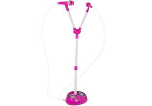 Žaislinis mikrofonas su stovu ir LED, rožinis kaina ir informacija | Lavinamieji žaislai | pigu.lt