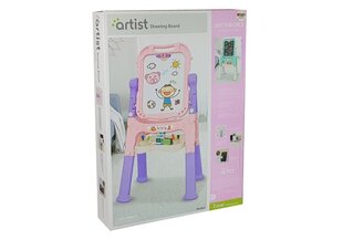 Dviguba piešimo lenta vaikams su priedais 48 vnt. rožinė kaina ir informacija | Lavinamieji žaislai | pigu.lt