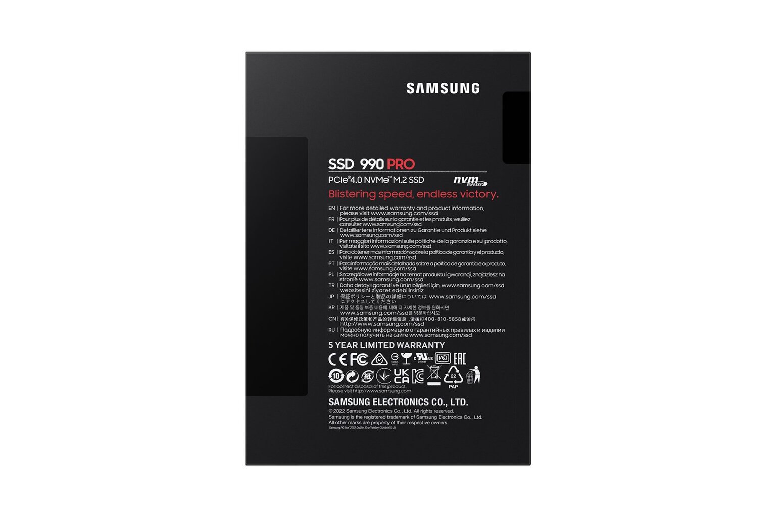 Samsung 990 Pro, 1TB, M.2, NVMe, MZ-V9P1T0BW kaina ir informacija | Vidiniai kietieji diskai (HDD, SSD, Hybrid) | pigu.lt