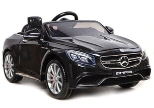 Oдноместный электромобиль для детей Mercedes S63 AMG, черный цена и информация | Электромобили для детей | pigu.lt