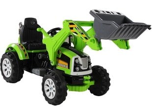 Elektrinis vaikiškas traktorius su krautuvu, žalias kaina ir informacija | Elektromobiliai vaikams | pigu.lt