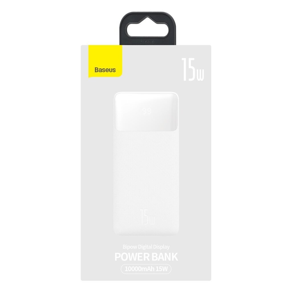 Baseus Bipow PPBD050002 10000mAh 15W white цена и информация | Atsarginiai maitinimo šaltiniai (power bank) | pigu.lt