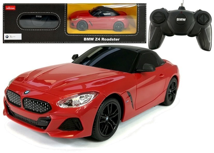 Nuotoliniu būdu valdomas automobilis Rastar BMW Z4 Roadster 1:24, raudonas kaina ir informacija | Žaislai berniukams | pigu.lt