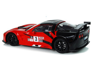 Radijo bangomis valdomas sportinis automobilis Corvette C6.R 1:18, raudonas kaina ir informacija | Žaislai berniukams | pigu.lt