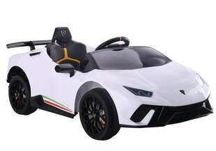 Vienvietis elektromobilis vaikams Lamborghini Huracan, baltas kaina ir informacija | Elektromobiliai vaikams | pigu.lt