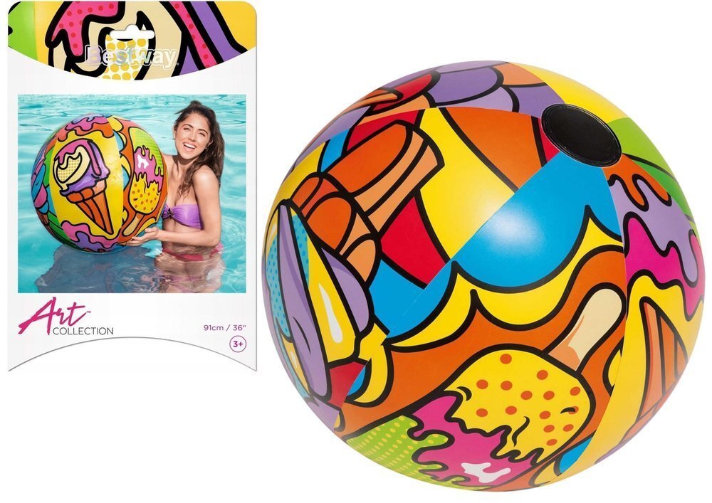 Paplūdimo kamuolys Bestway POP, 91 cm цена и информация | Pripučiamos ir paplūdimio prekės | pigu.lt