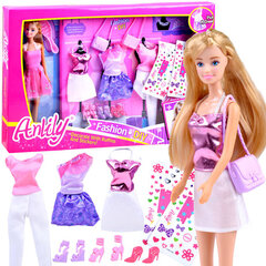 Lėlė Anlily su madingais drabužiais ir lipdukų rinkinys kaina ir informacija | Žaislai mergaitėms | pigu.lt