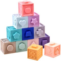 Мягкие сенсорные блоки, 12 шт. цена и информация | Игрушки для малышей | pigu.lt
