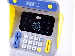 Vaikiška taupyklė - bankomatas, mėlyna kaina ir informacija | Lavinamieji žaislai | pigu.lt