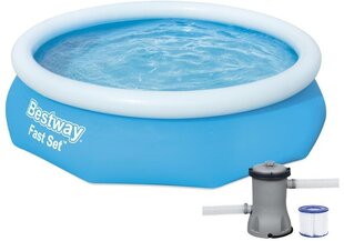 Надувной бассейн Bestway Fast Set 305x76 см, с фильтром цена и информация | Бассейны | pigu.lt
