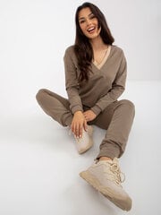 dunkelbeiges damen freizeitset mit hose цена и информация | Женские костюмы | pigu.lt