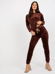 dunkelbraunes damen veloursset mit толстовка rue paris цена и информация | Женские костюмы | pigu.lt