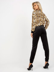 комплект из велюра бежевого и черного цвета с леопардовым принтом-толстовка rue paris цена и информация | Спортивная одежда женская | pigu.lt